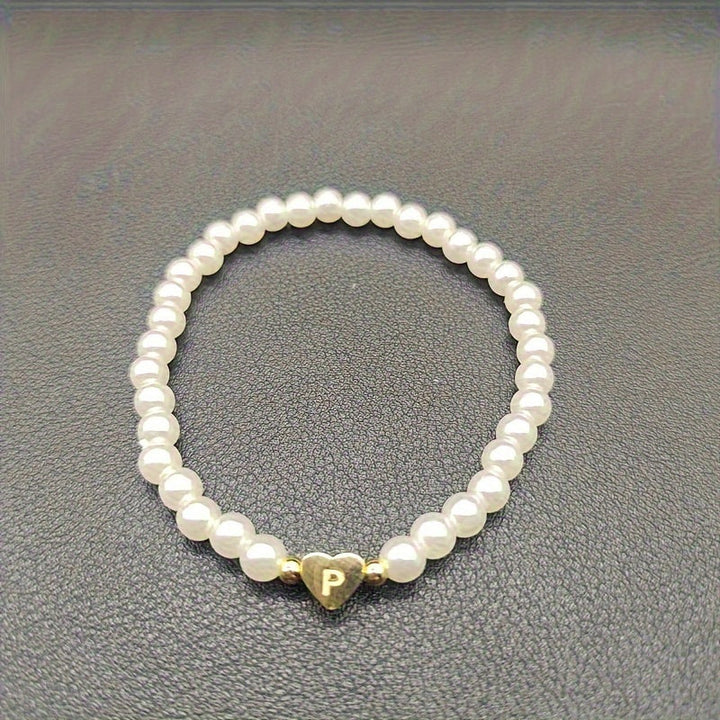 Chic Initial A–Z Bracelet with Heart Charm