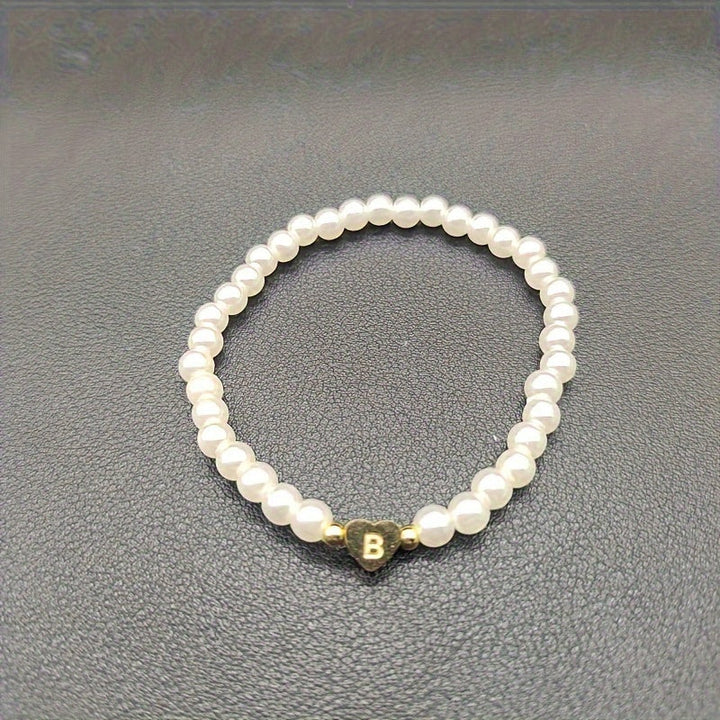 Chic Initial A–Z Bracelet with Heart Charm