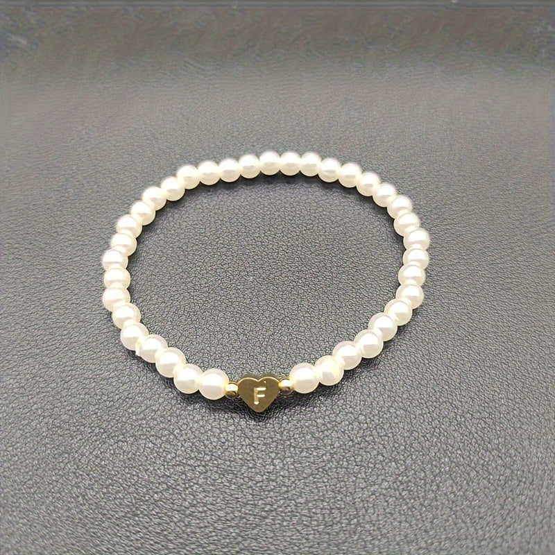 Chic Initial A–Z Bracelet with Heart Charm