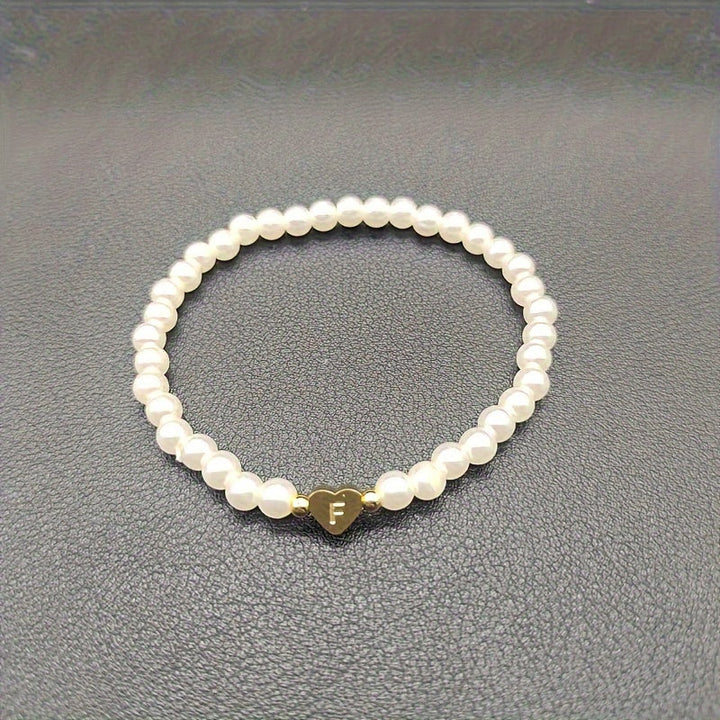 Chic Initial A–Z Bracelet with Heart Charm