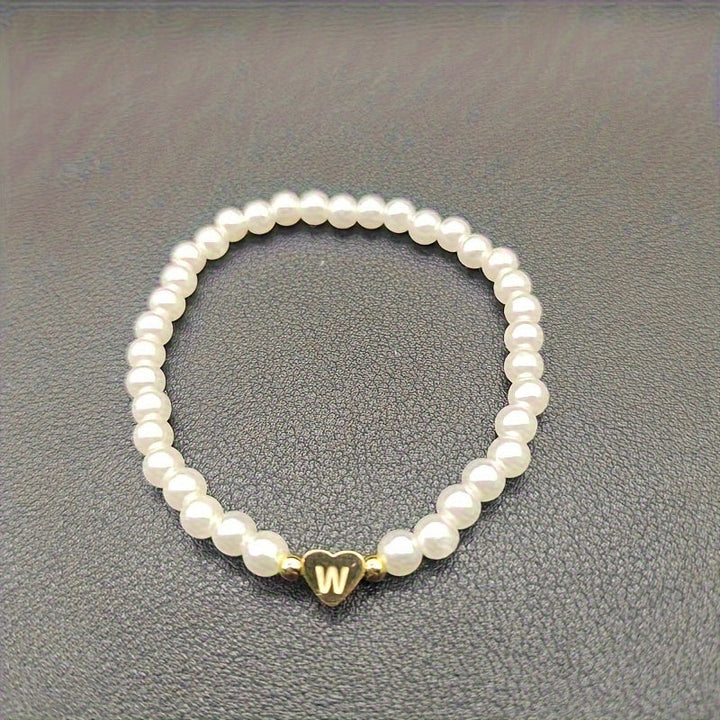 Chic Initial A–Z Bracelet with Heart Charm