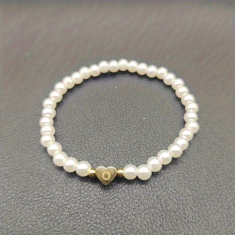 Chic Initial A–Z Bracelet with Heart Charm