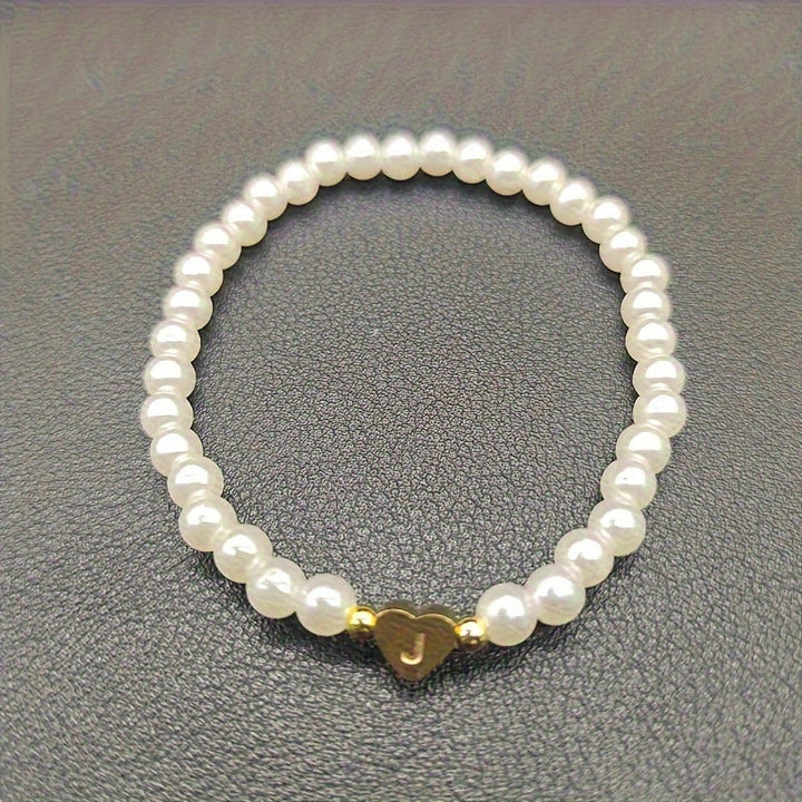 Chic Initial A–Z Bracelet with Heart Charm