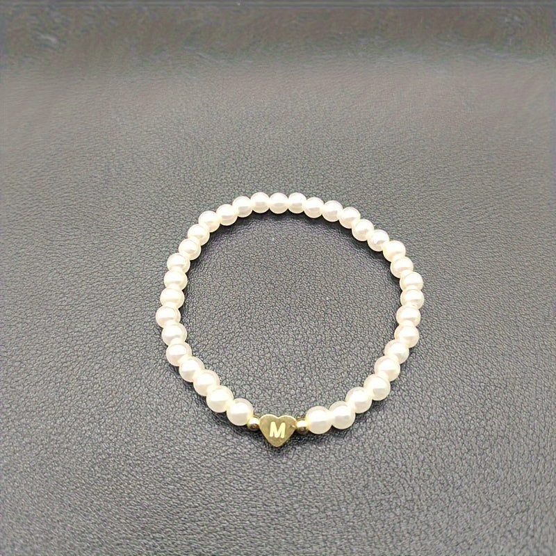 Chic Initial A–Z Bracelet with Heart Charm