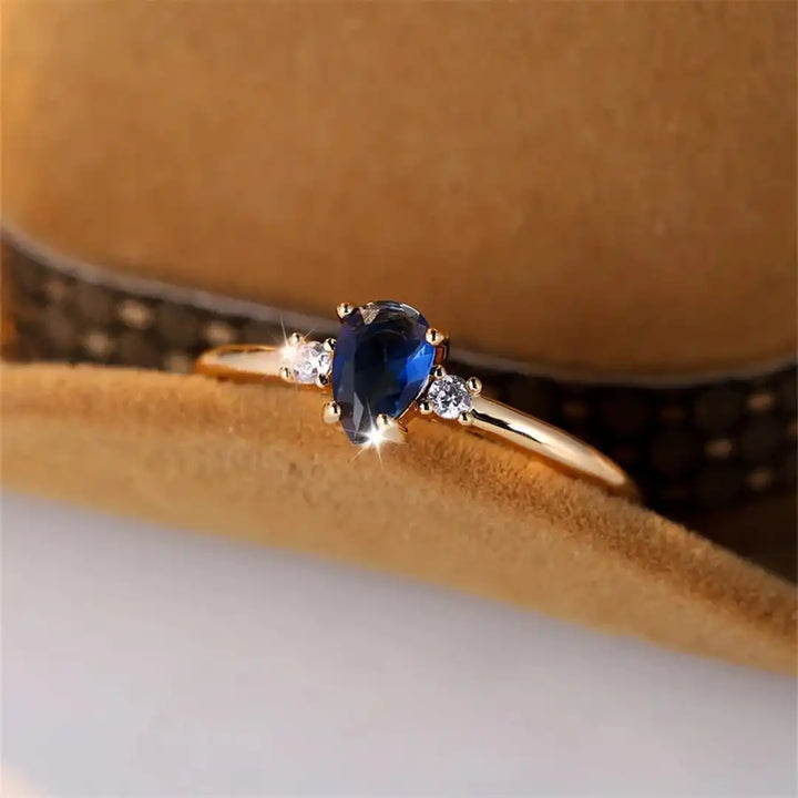 Pear Cut Royal Sapphire Ring