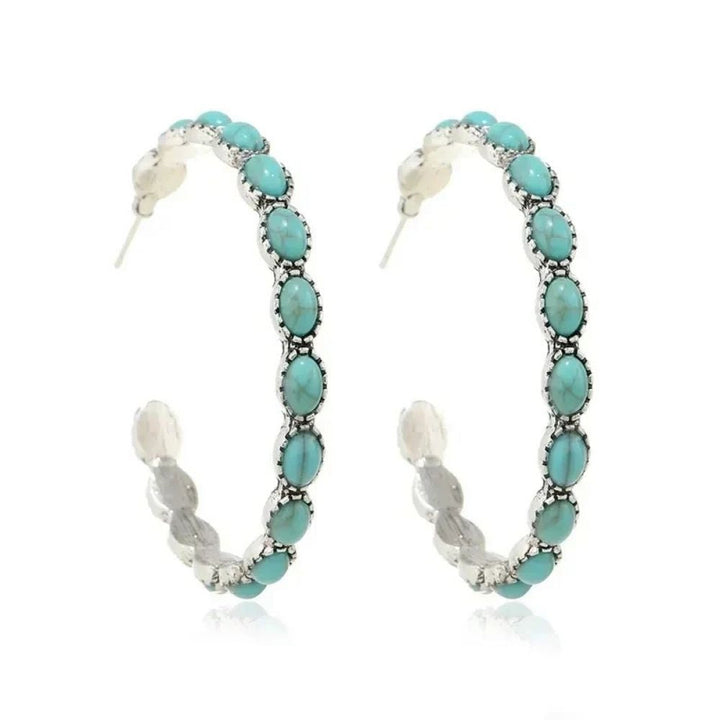 Vintage Turquoise Circle Earrings