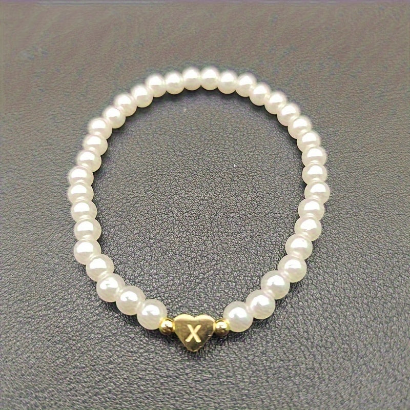Chic Initial A–Z Bracelet with Heart Charm