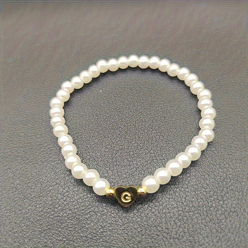 Chic Initial A–Z Bracelet with Heart Charm