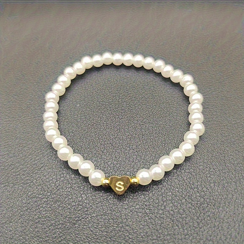 Chic Initial A–Z Bracelet with Heart Charm