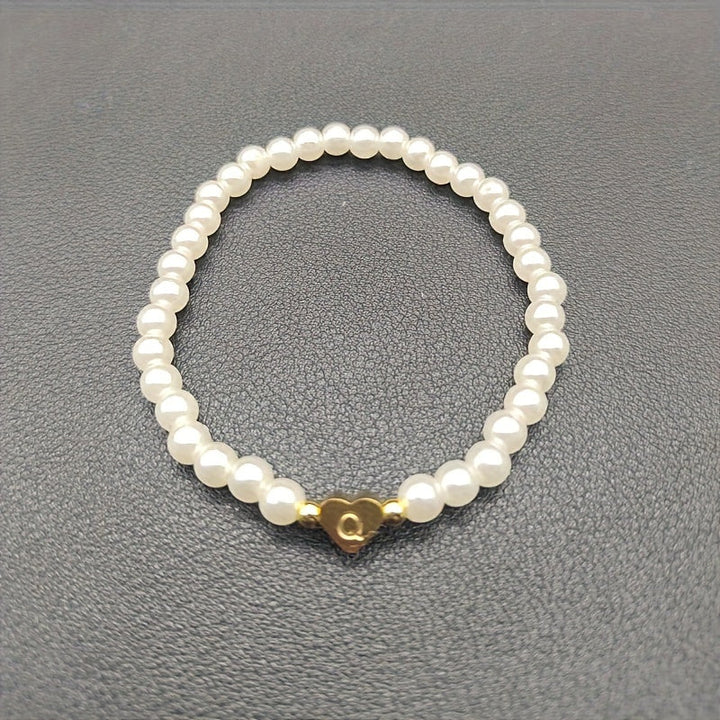 Chic Initial A–Z Bracelet with Heart Charm