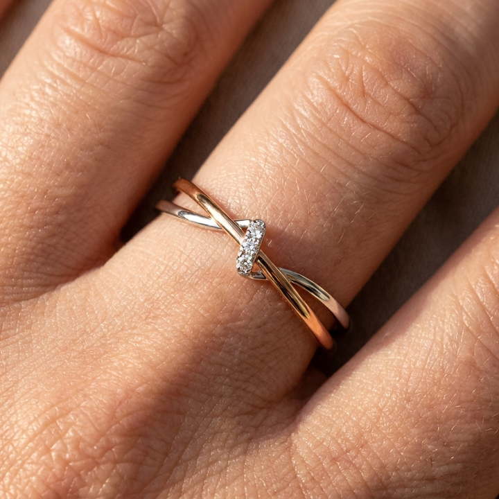 Gold and Silver Twist Ring