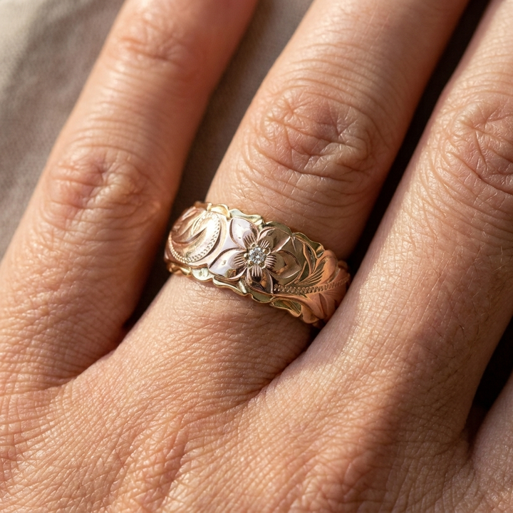 Antique-Inspired Gold Rose Flower Ring