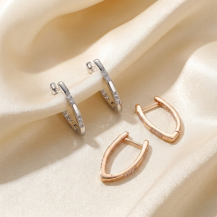 Sophisticated earrings with zircon stones