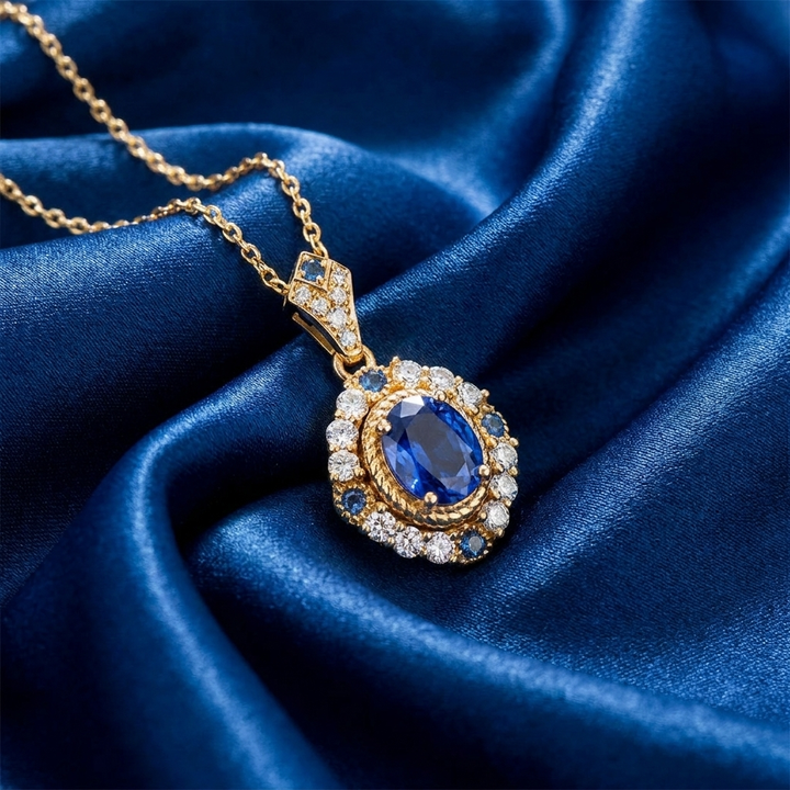 Vintage Gold and Sapphire Necklace