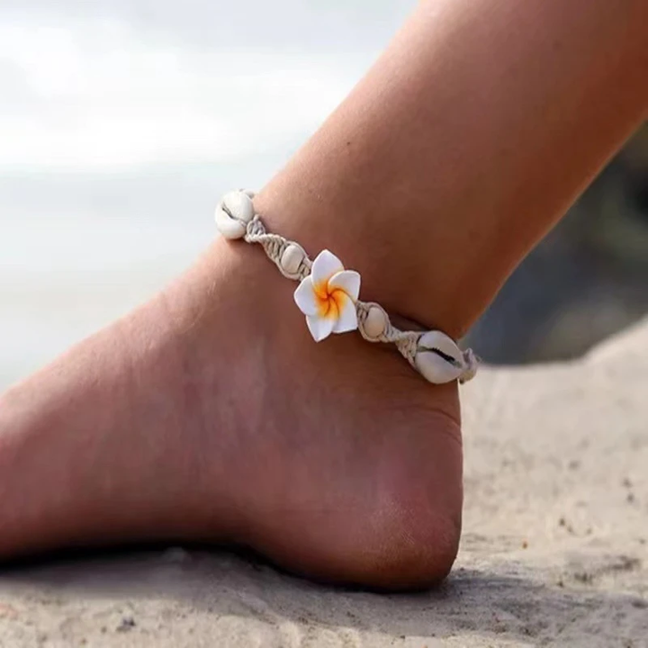 White Blossom Ankle Bracelet